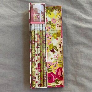 NIB Vera Bradley Pencil Box Set Make Me Blush